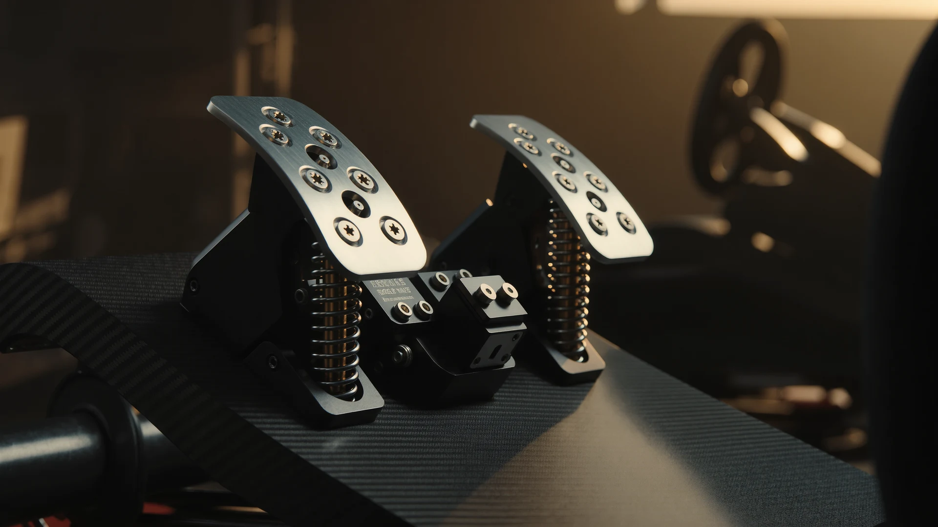 Sim racing pedal set with load cell brake